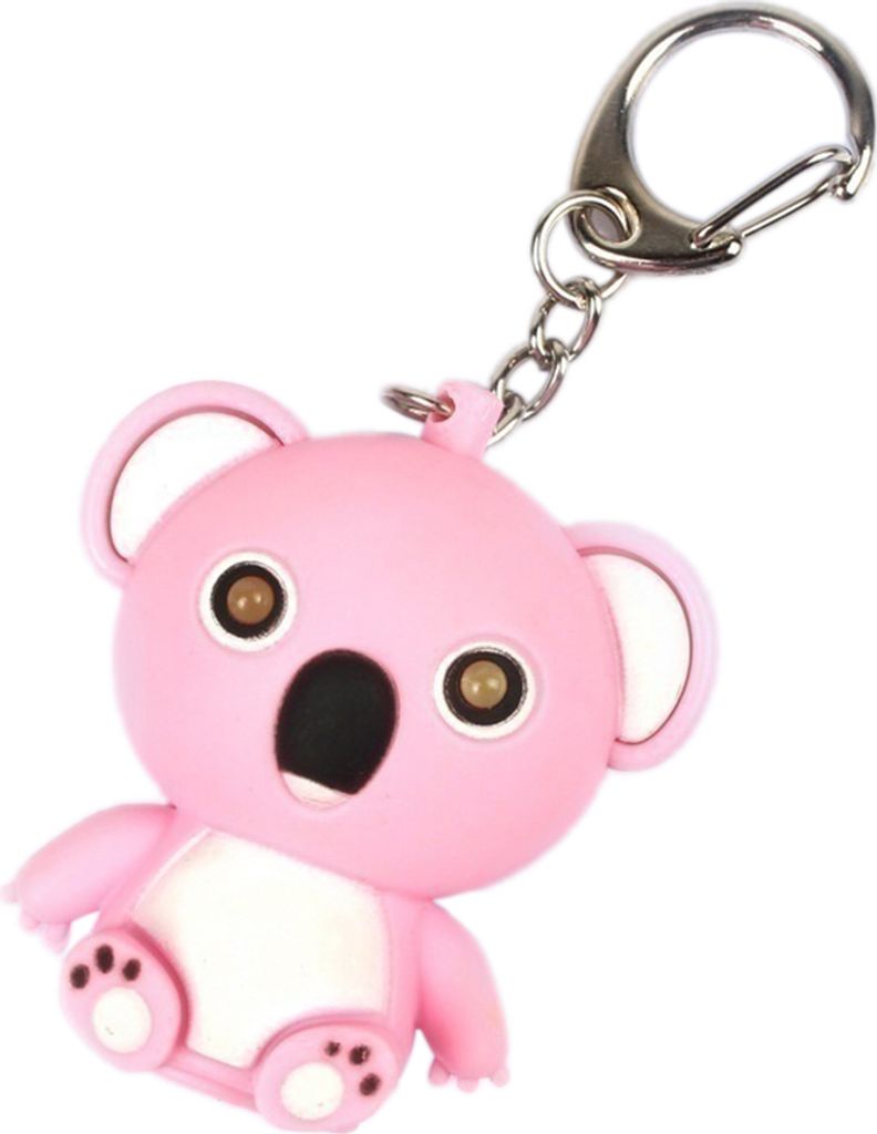 Cartoon Koala LED Sound Schlüsselanhänger Auto Schlüsselanhänger Handtasche hängen Dekor Geschenk Spielzeug-Rosa