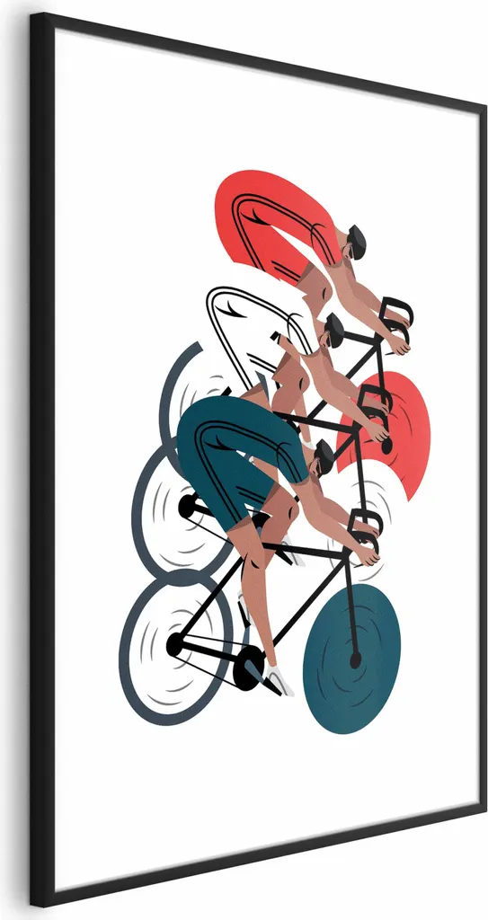 Poster Gara Ciclistica d'Epoca 60x90 con Cornice Nera Elegante