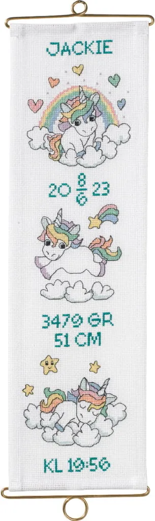 Tableau à broder point de croix compté Permin Jackie 14x45 cm