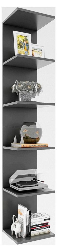 Hängendes Holzregal | platzsparendes Regal | Maße: H. 180 x B. 35 x T. 30 cm | Aufbewahrungsregal | Bücherregal | Wandboard