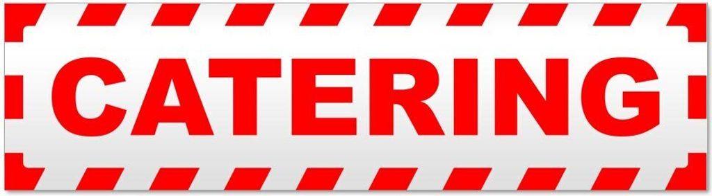 Kiwistar Catering gestreift Magnetschild Schild magnetisch - 60cm Rot - Magnetfolie für Auto PKW Kfz