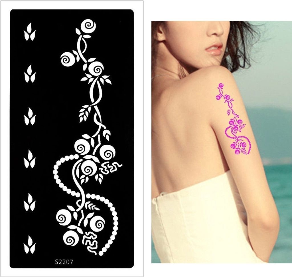 Henna Tattoo Schablone Airbrush Stencil Blume
