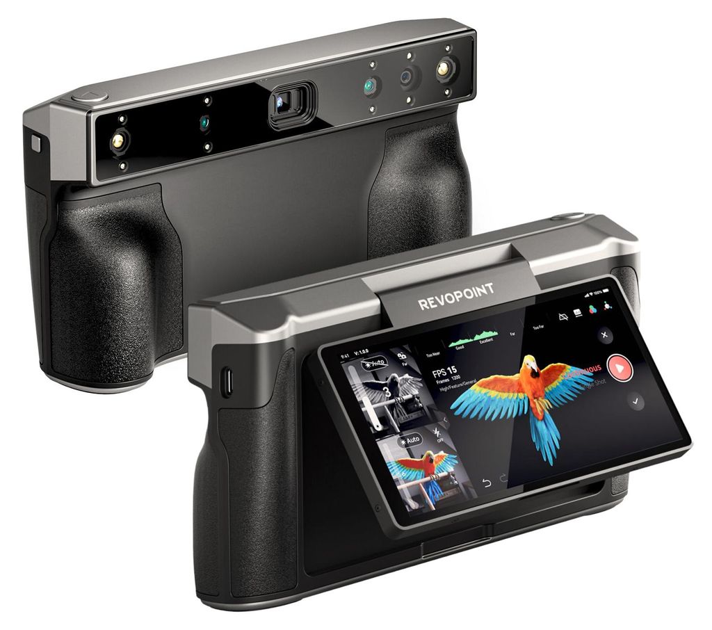 Revopoint MIRACO PRO 3D-Scanner fuer 3D-Druck Kabelloses Handheld-Scannen von 3D-Modellen 15 fps Scan-Geschwindigkeit bis zu 0,02 mm Praezise Vollf...