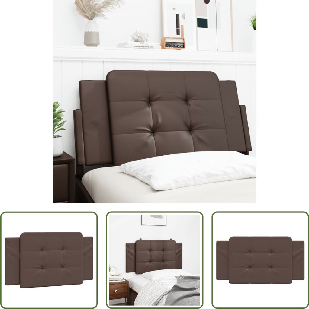 The Living Store Kopfteil-Kissen Braun 100 cm Kunstleder