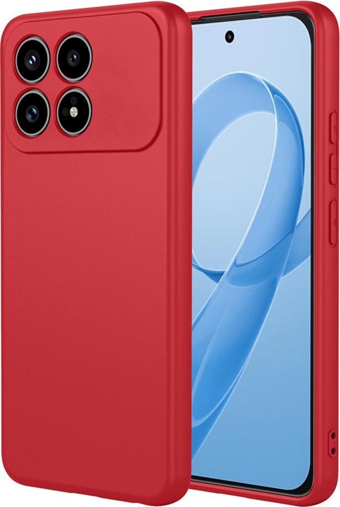 Hülle für Xiaomi Poco F8 Pro - Phonesta Soft Silk Silikon Back Cover - Rot