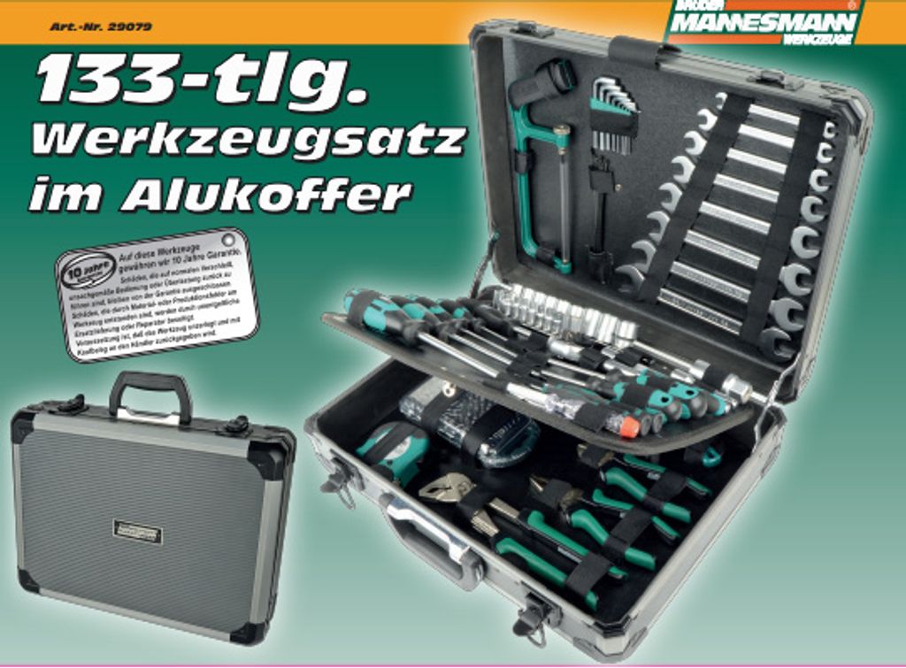 Brüder Mannesmann Alu-Werkzeugkoffer 133-tlg.