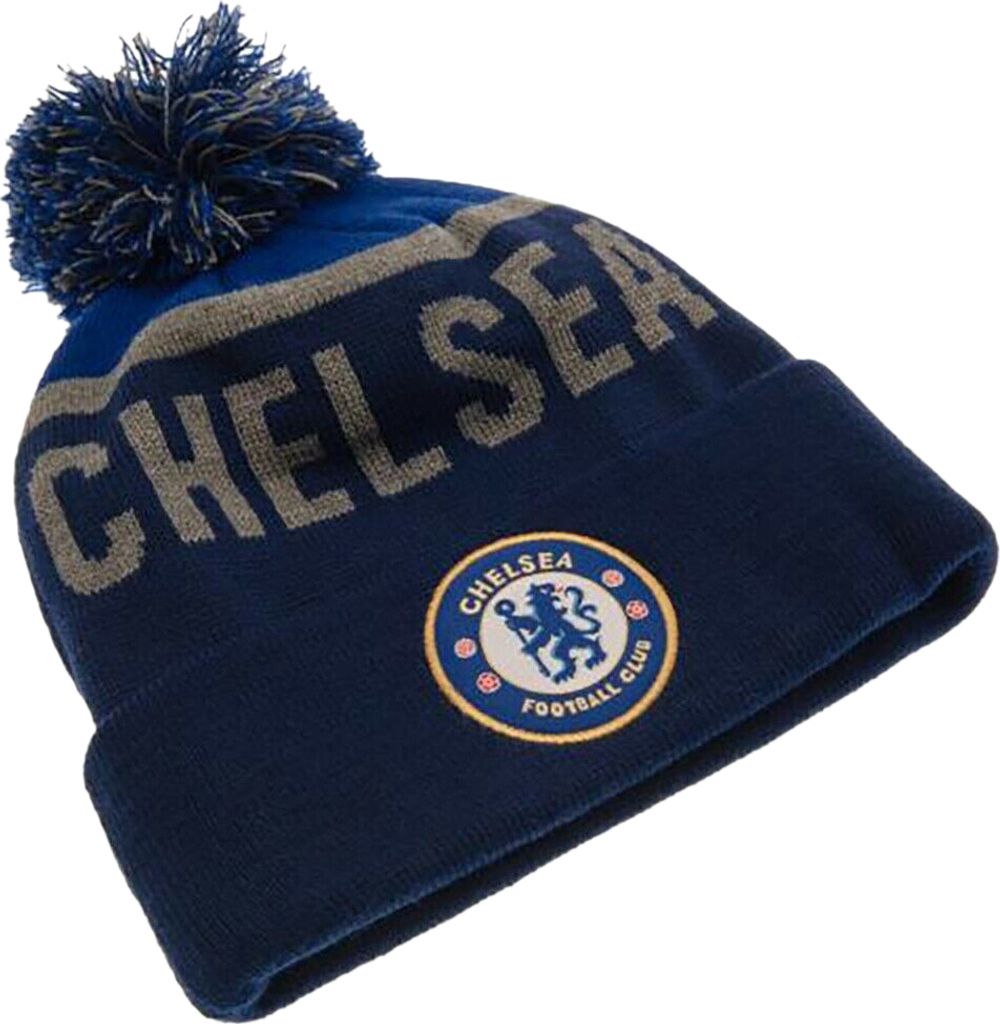 Chelsea FC Bommelmütze für Erwachsene TA2148 (Einheitsgröße) (Blau/Grau)