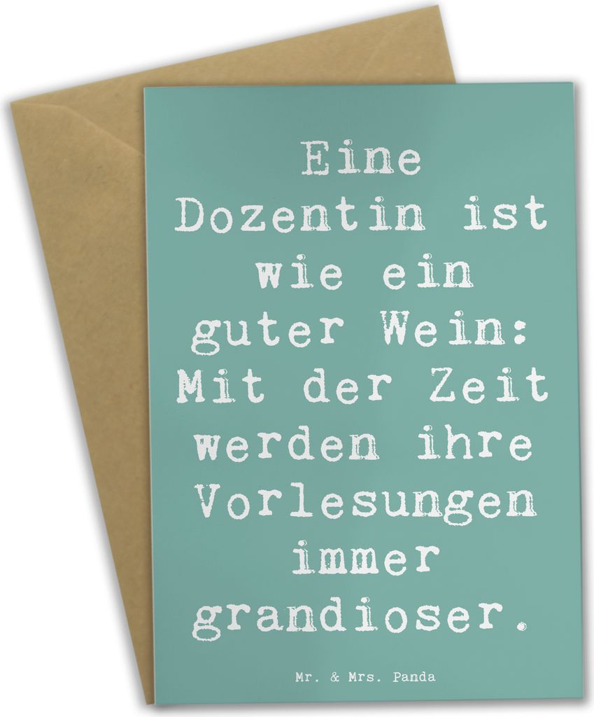 Mr. & Mrs. Panda babykarte Spruch Dozentin Genuss - Meeresbrise - Geschenk, Berufsgestaltung, Humor, gereifter Wein, Einzigartig, personalisierte G...