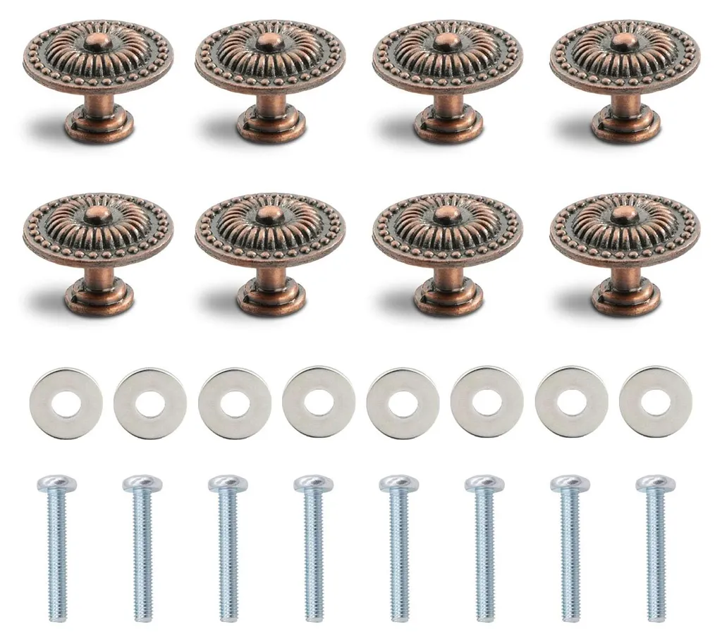 Boutons de meubles en alliage de zinc vintage 24mm avec vis de pose