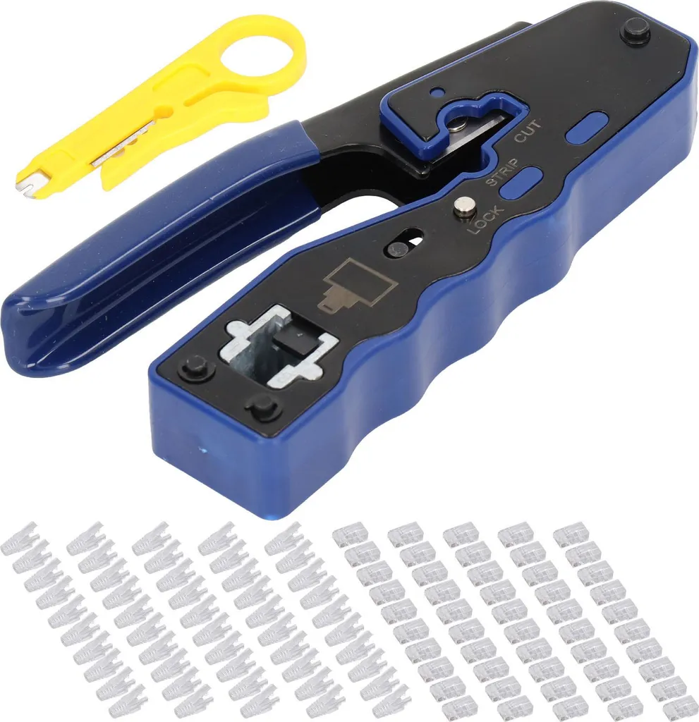 Kit de sertissage RJ45 robuste incluant 50 fiches mâles