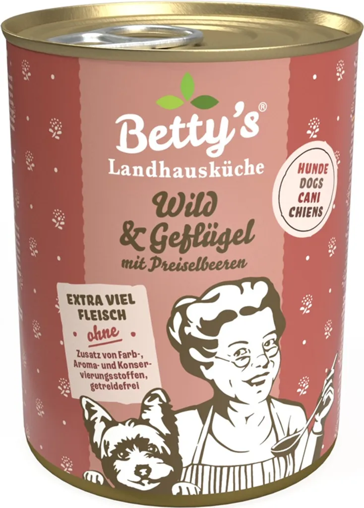 Pâtée pour Chien Gibier et Volaille Betty's Landhausküche en 400g
