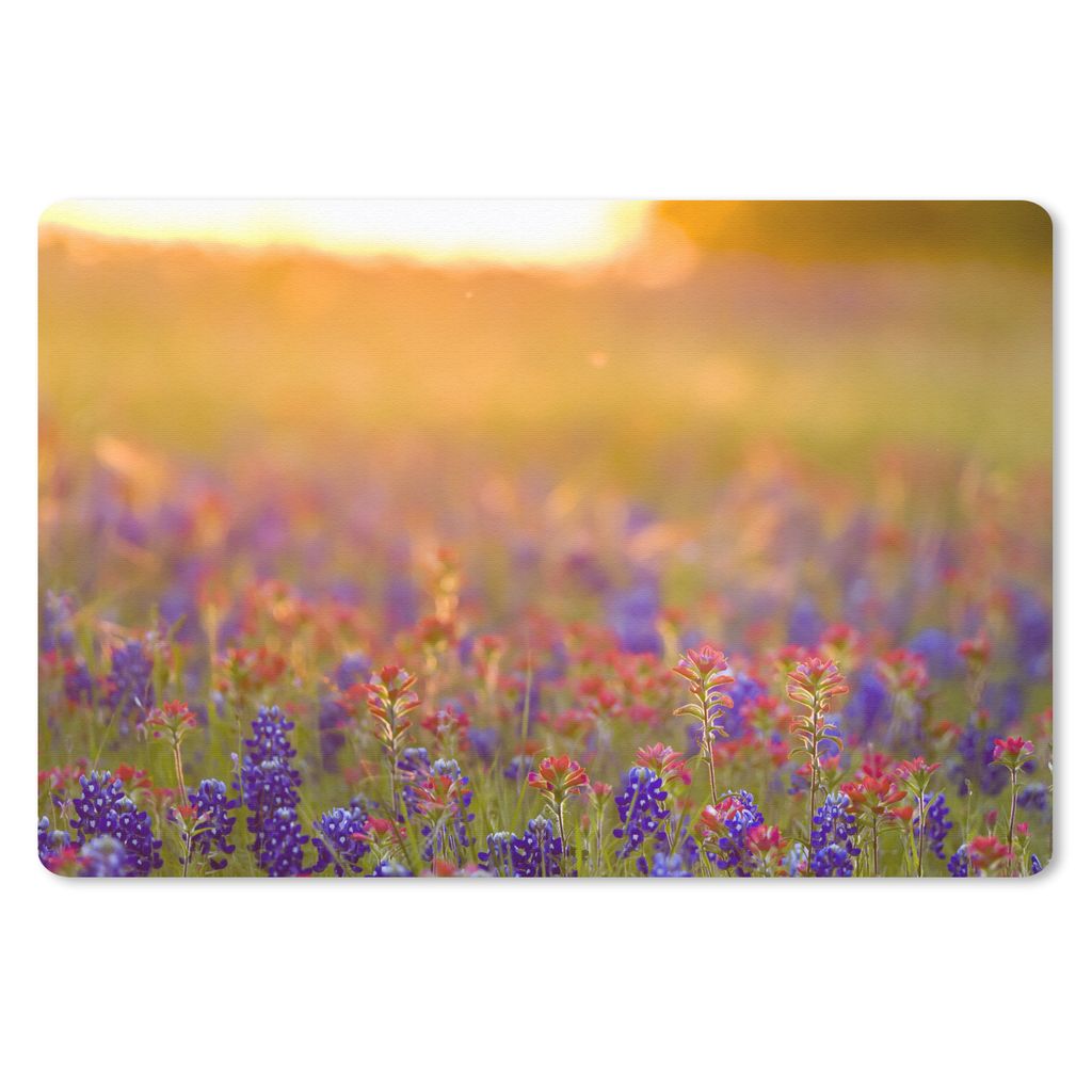 MuchoWow Schreibtischunterlage Blumen - Gold - Sonne 60x40 cm - XXL Mauspad - Großes Mauspad