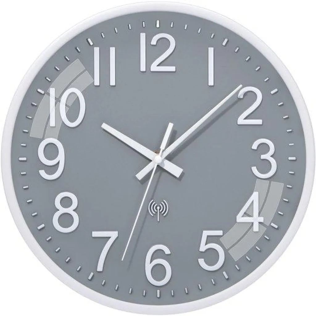Horloge murale décorative grise 30 cm pour bureau et intérieur moderne