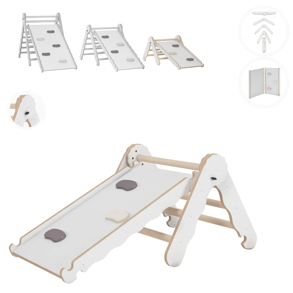 Palestra Indoor Bambini: Set Triangolo, Arco e Scivolo in Legno