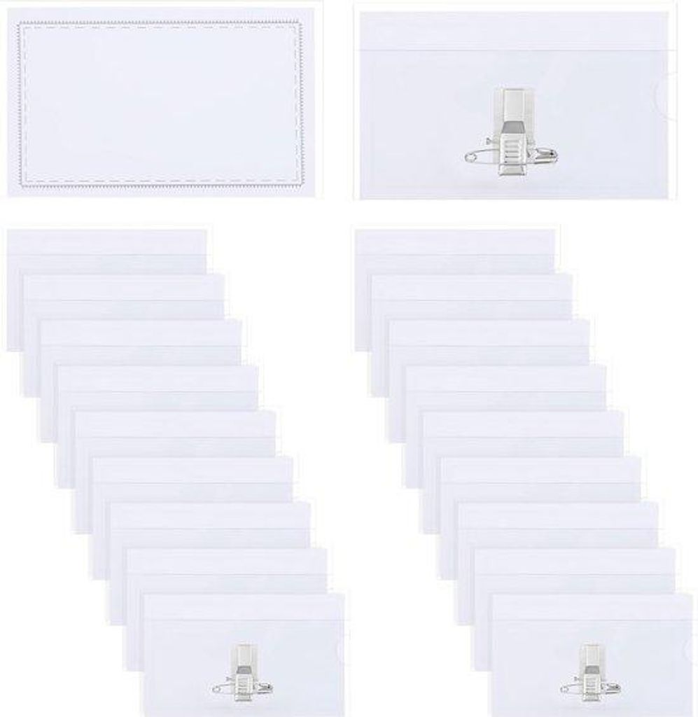 Transparenz-Schilderhalter aus PVC - umweltfreundlich und 20 Stückig - 8x5 cm Größe