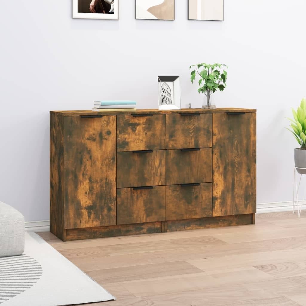 Maison Exclusive - Sideboards 2 Stk. Räuchereiche 60x30x70 cm Holzwerkstoff