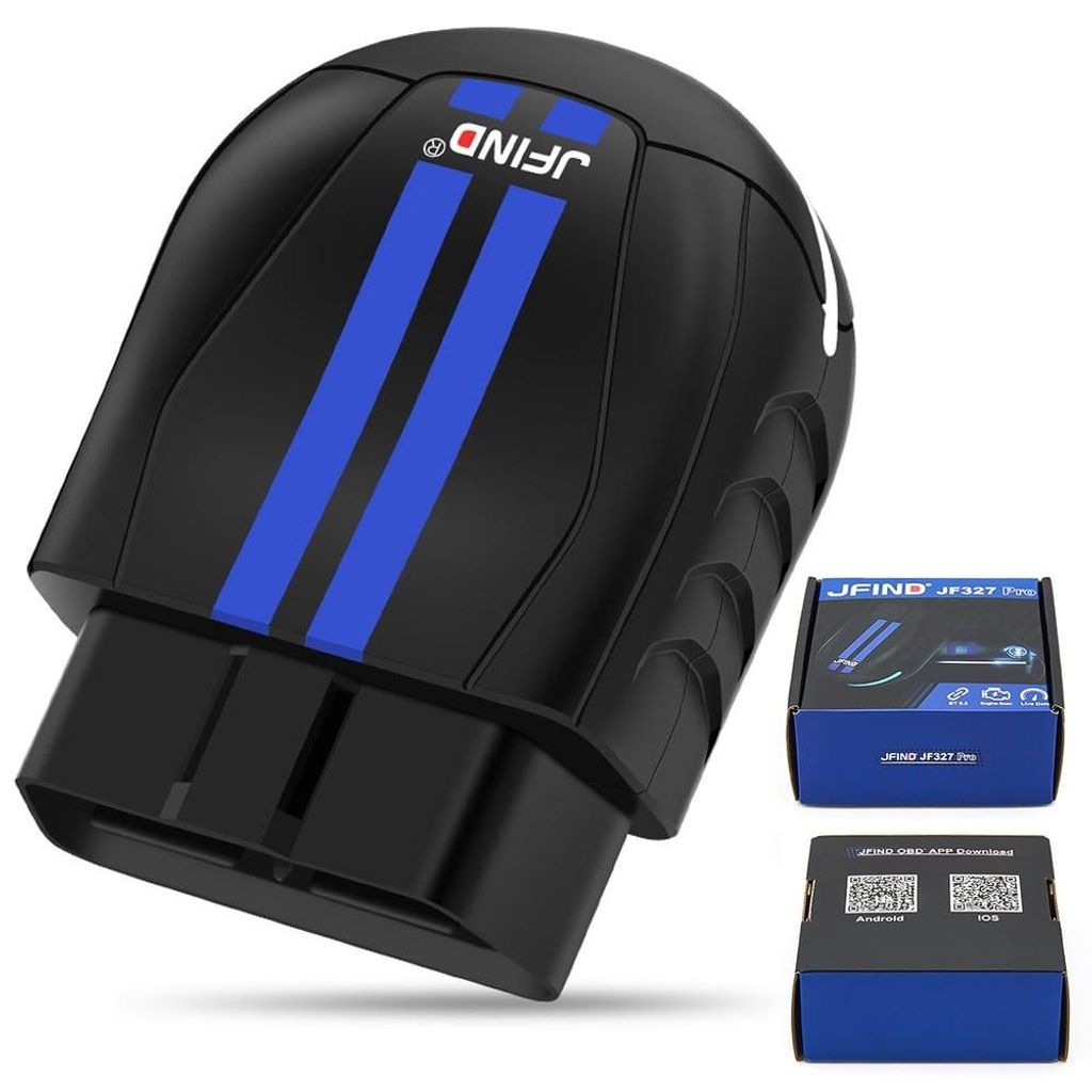 OBD2-Autodiagnosetester JFIND JF327 Pro mit Bluetooth 5.0, Fehlercodes lesen und löschen, Live-Daten, Android- und iOS-App