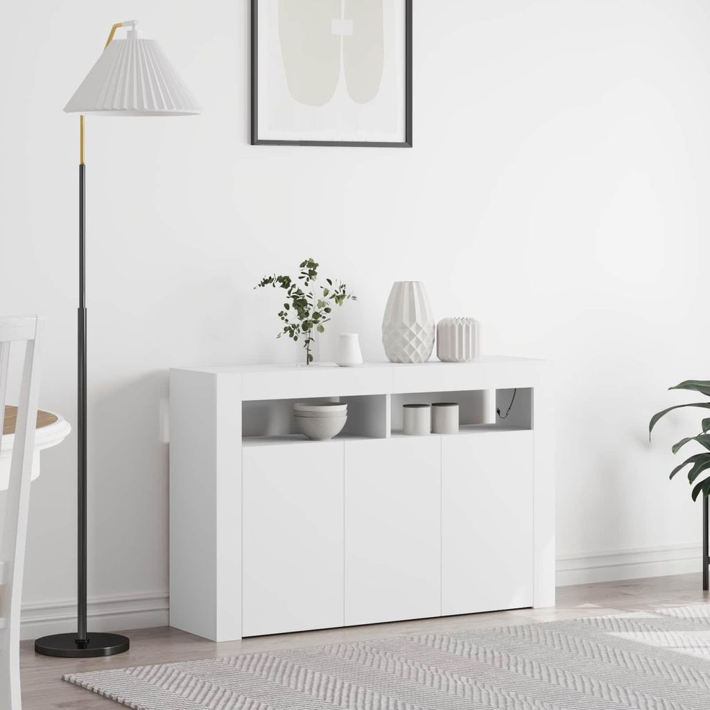 vidaXL Sideboard Blanc 116 x 30 x 75 cm Bois composite Image du produit 