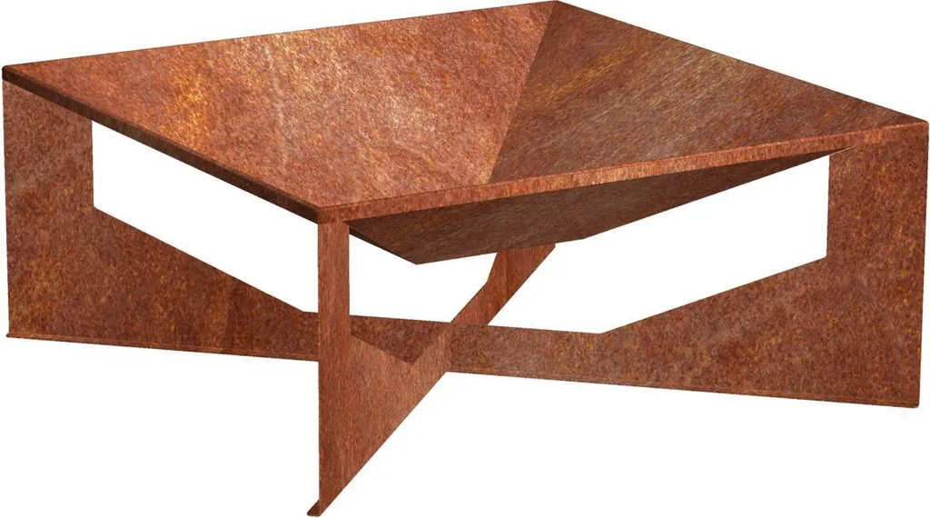 Cheminée jardin anti-rouille CORGARDEN Vento 1015 en corten 70x70x30 cm