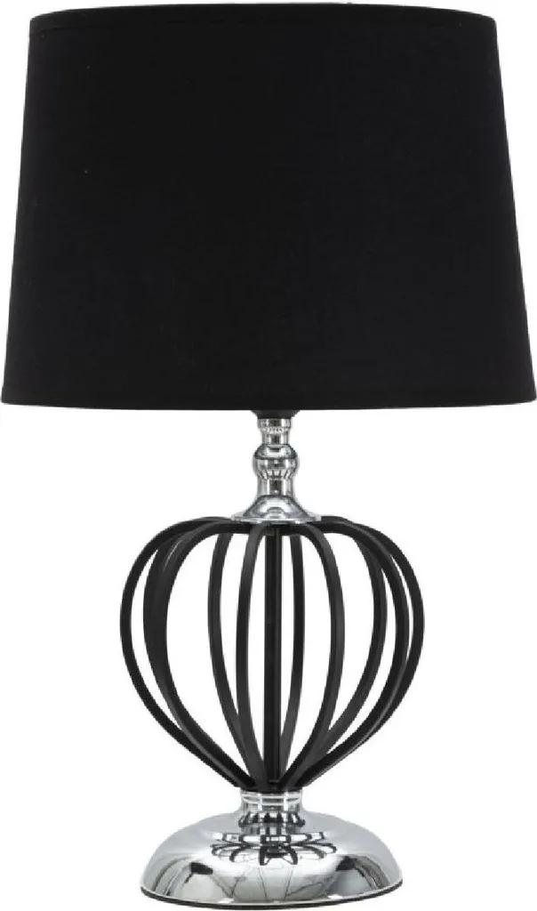 Mauro Ferretti Darky lampada da tavolo argento E27 Ø 28x44,5 cm nero argento