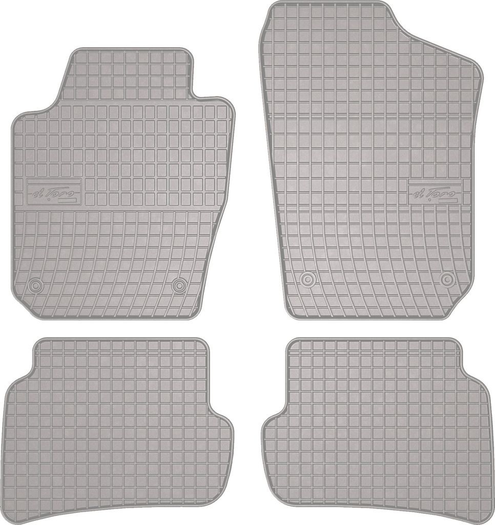 Gummi-Fußmatten für Skoda Fabia III 2014-2022 – Schrägheck, Kombi, Set 4, Befestigung