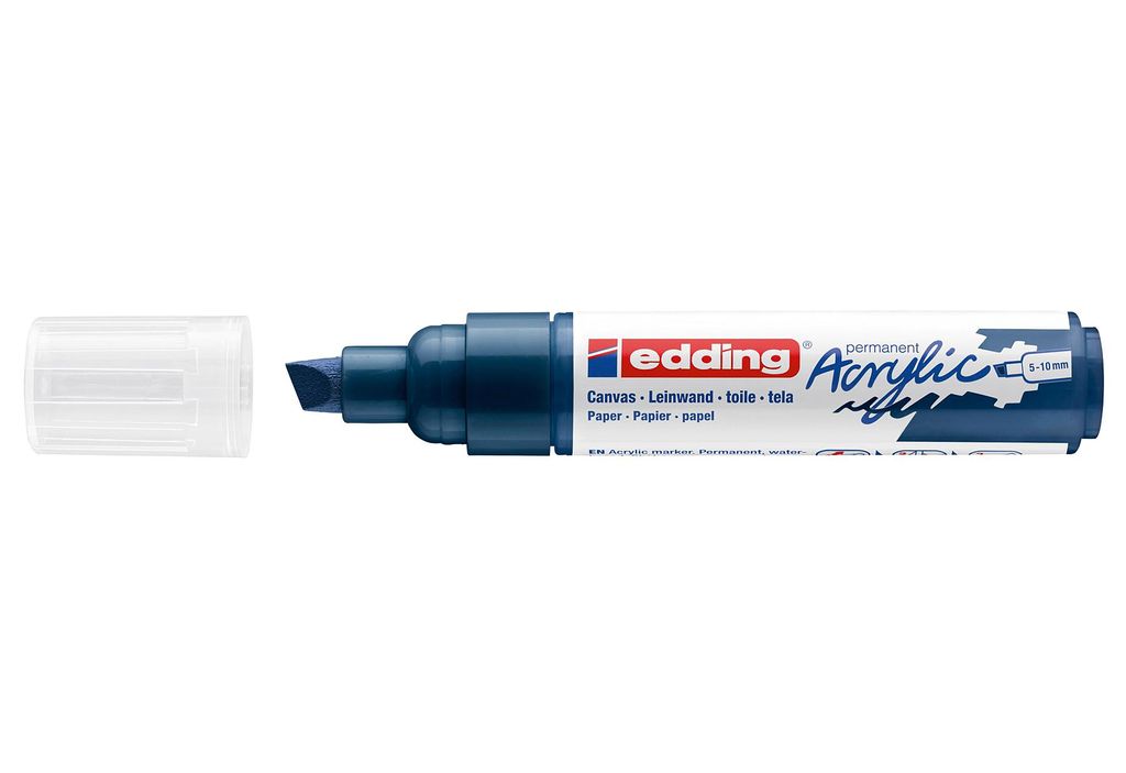 Edding 5000 Acrylmarker Breit, Blau, Meißel, Blau, Produktbild 