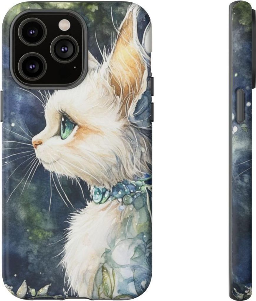 Zauberhafte Aquarell-Katze mit Feenflügeln – Hülle Kompatibel mit iPhone 14 Pro Max