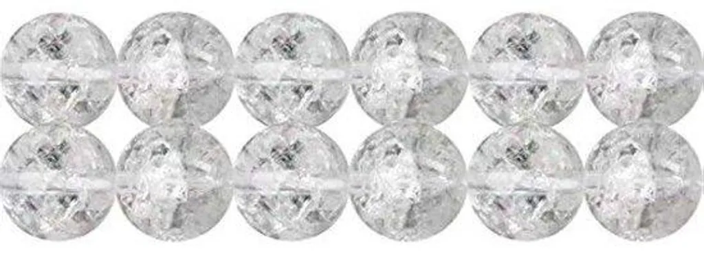 Perles de quartz cristallin transparent de 6 mm de forme ronde - 1 fil