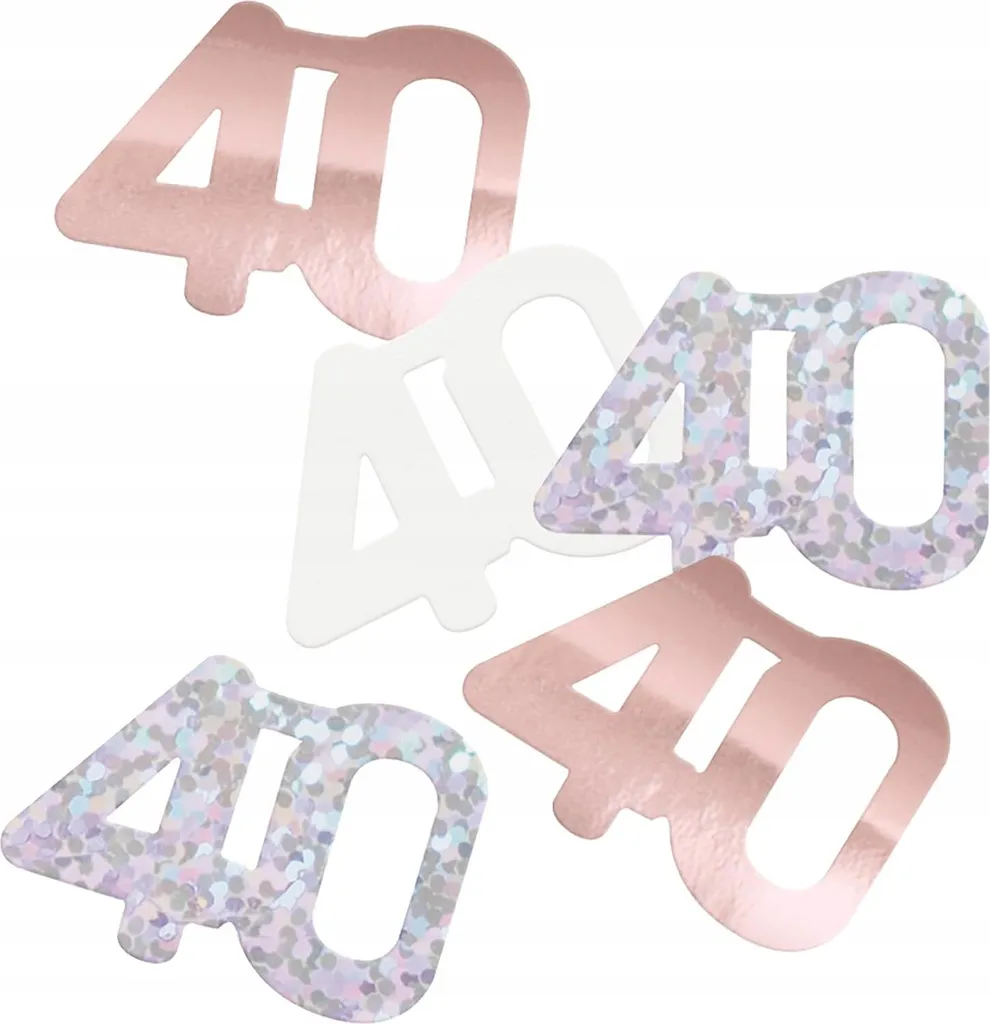 Décoration de Table 40 ans Facile - Confettis Rose Gold Forty 14g