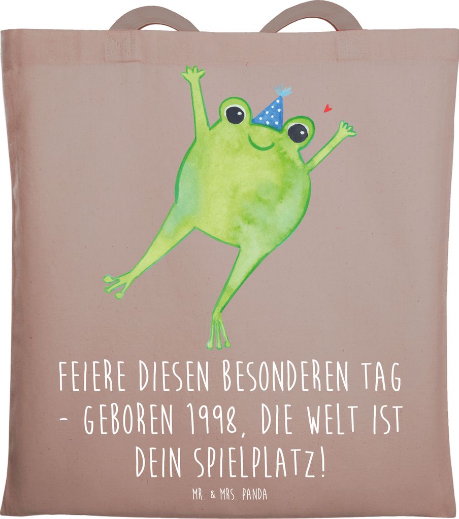 Mr. & Mrs. Panda Tote Bag 1998 Geburtstag - Braun Pastell - Geschenk, Optimismus, Schultasche, Jahrgang feiern, erinnern, Laptoptasche, besonderer ...