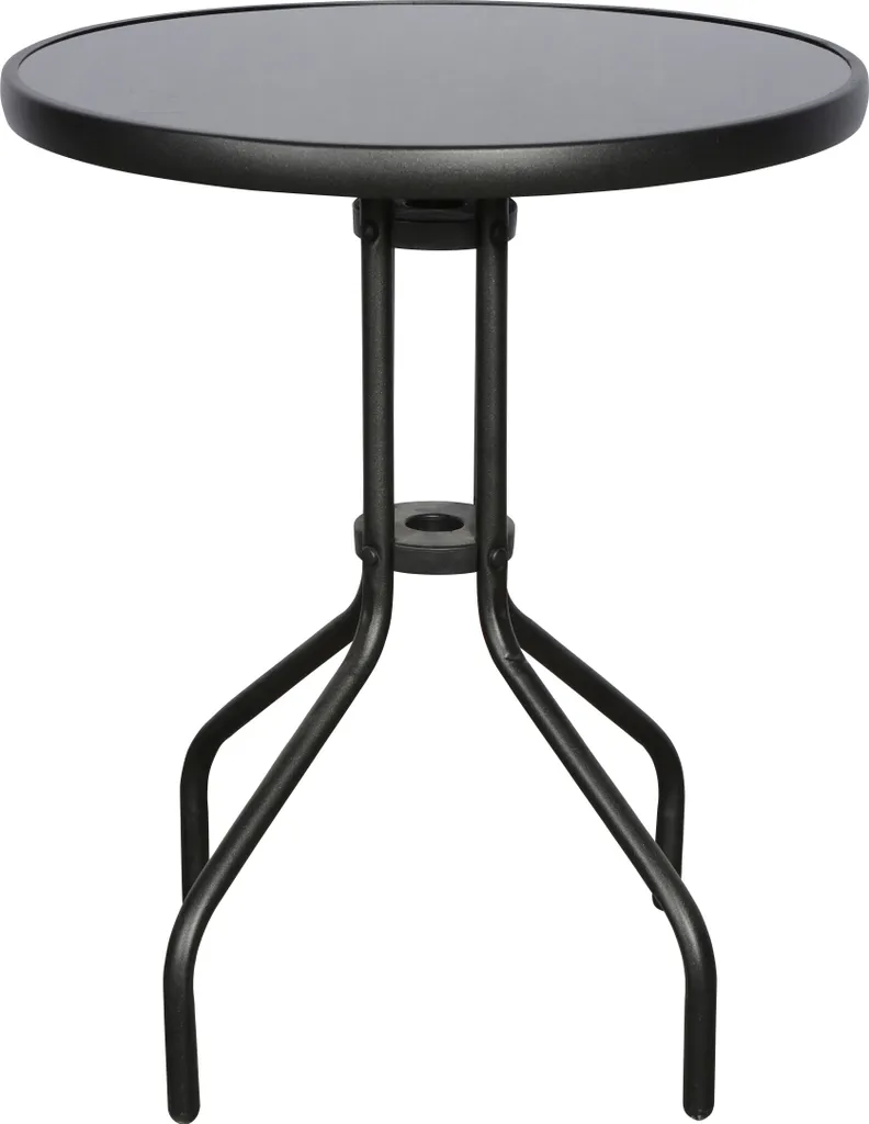 Tavolo da Bar in Frassino Ø60 cm Nero - Arredo Balcone e Bistrot