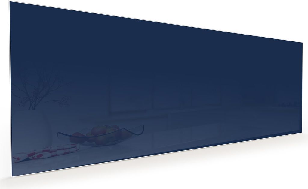 Küchenrückwand Spritzschutz Glas mit Motiv Marineblauer Hintergrund I 40 x 40 cm