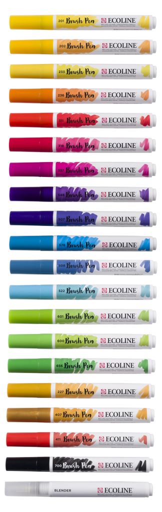 Talens - Brushpen Ecoline Set mit 20 Stück Querformat | 3 Stück