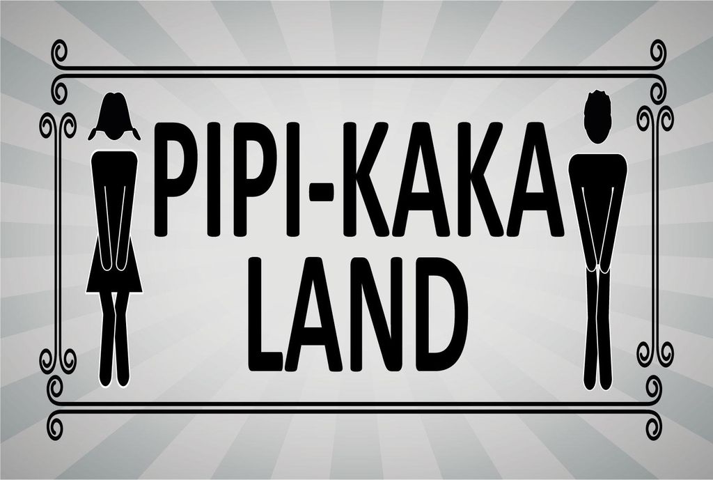 vianmo Holzschild 12x18 cm Pipi-Kaka Land Toilette
