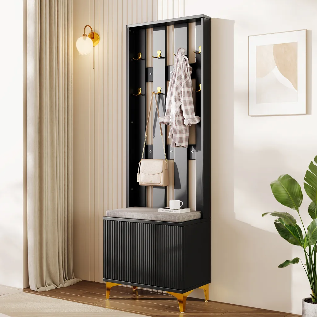 Guardaroba Sweiko con Panca e Scarpiera: Massima Efficienza Casa