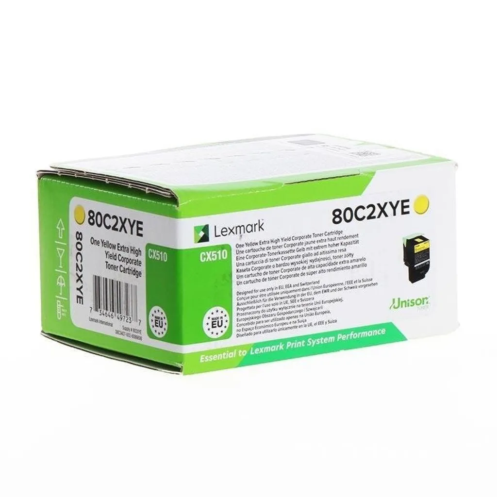 Toner jaune Lexmark 80C2XYE d'origine pour supprimer les traces sur papier