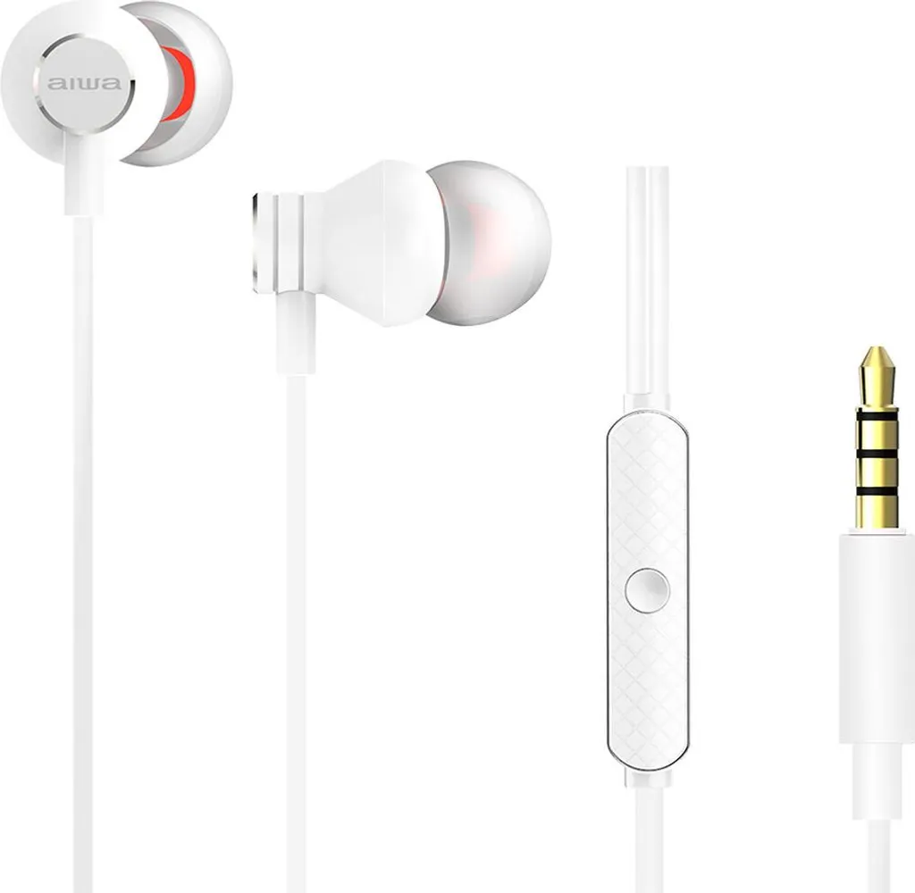 Aiwa ESTM-50WT Auricolari In-Ear Bianchi con Microfono - Audio Hi-Fi