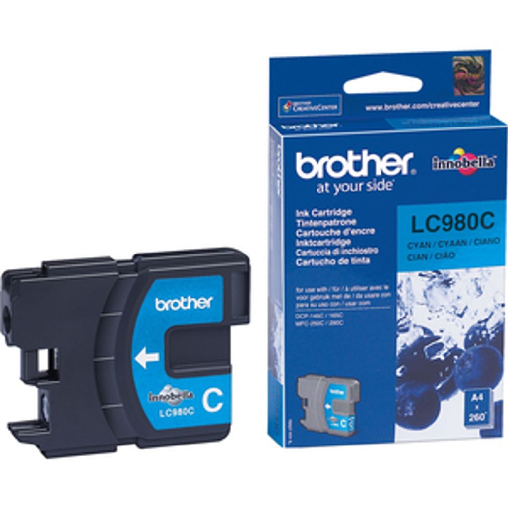 Brother LC980C, Cyan, 1 Stück(e), 260 Seiten, Einzelpackung Produktbild 