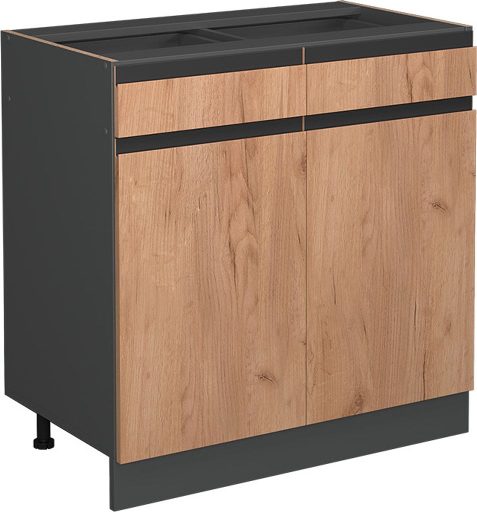Mobiletto base per cucina Vicco R-Line Rovere dorato 80 cm Immagine del prodotto 