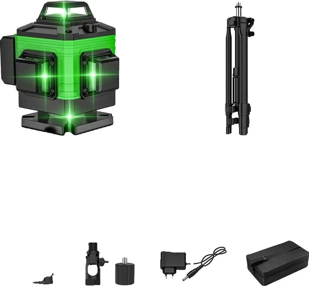 Niveau laser 16 lignes précision 4D avec trépied en aluminium et sacoche