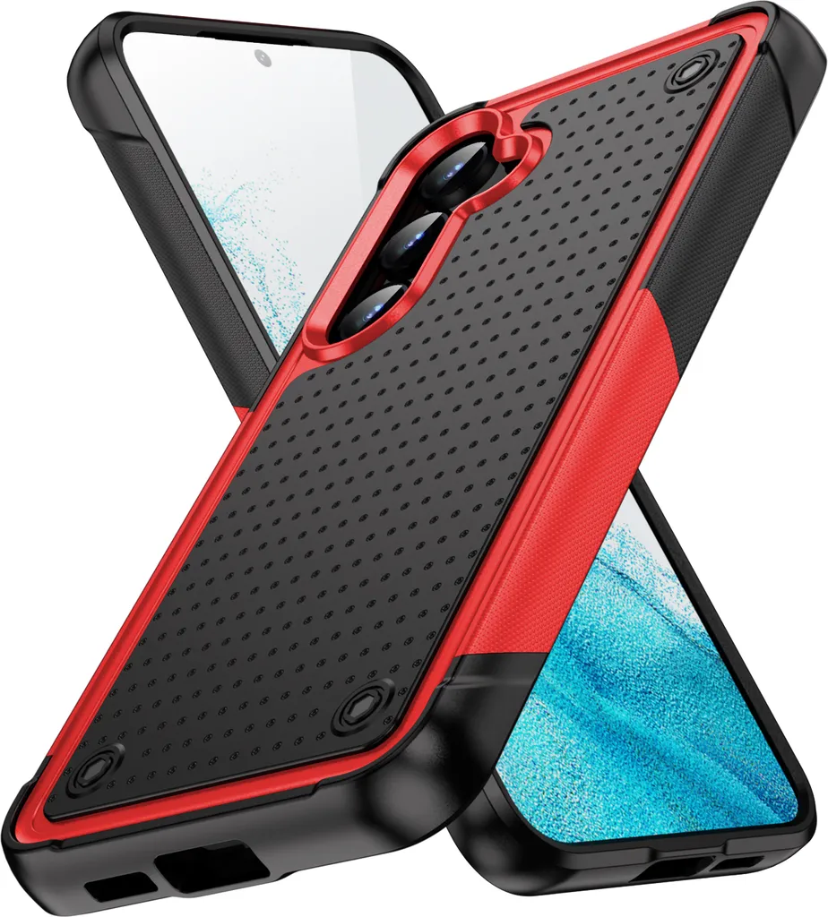Custodia Samsung Galaxy S24 Antiurto - Protezione Ibrida PC e TPU Rossa
