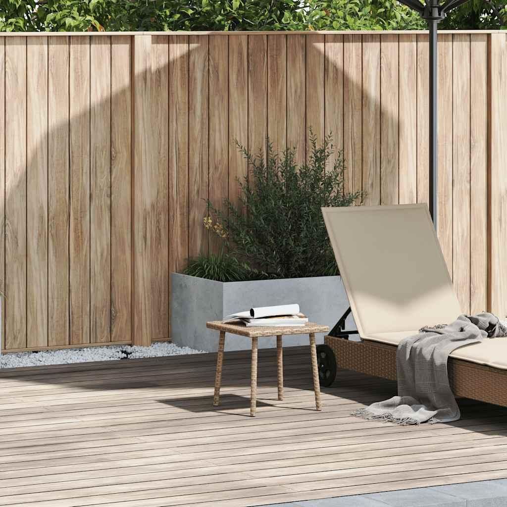 vidaXL Garten-Couchtisch Rechteckig Beige 40x40x37 cm Poly Rattan