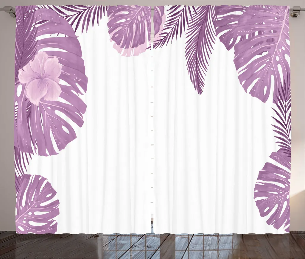 Rideau Tropical Anti-Regards 280x225 cm pour Salon Lumineux et Déco