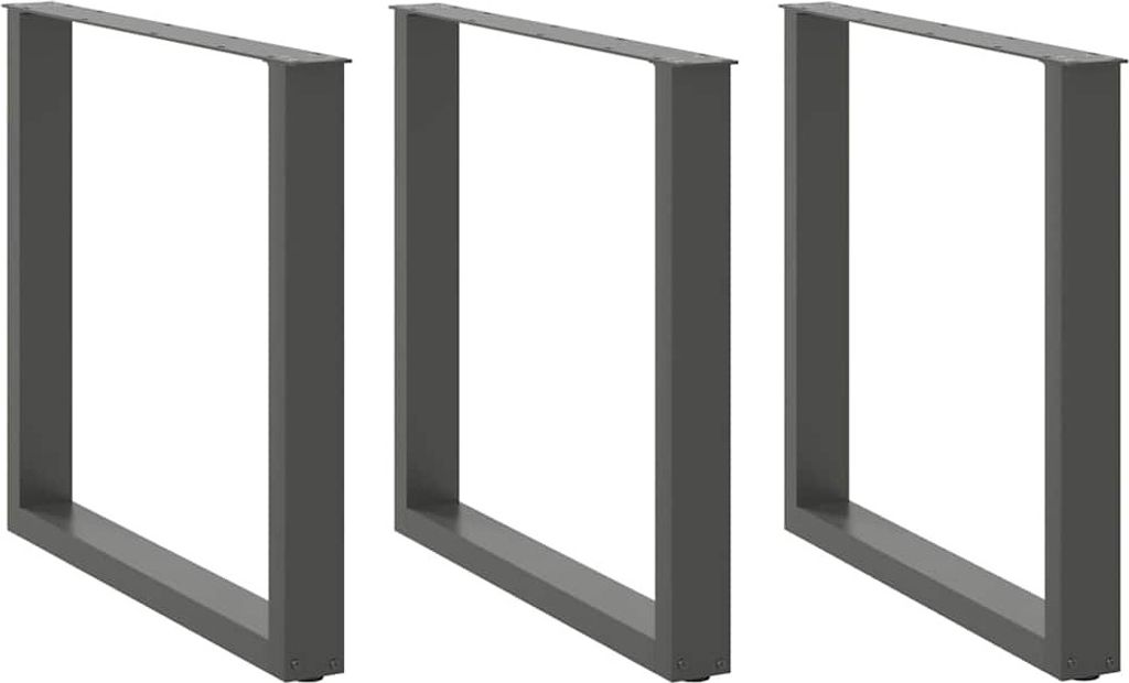 "2026 MODERNE"Esstischbeine CLORIS - U-Form 3 Stk. - modernes Design - Anthrazit 80x(72-73)cm Stahl NEU966159 - Tischbeine