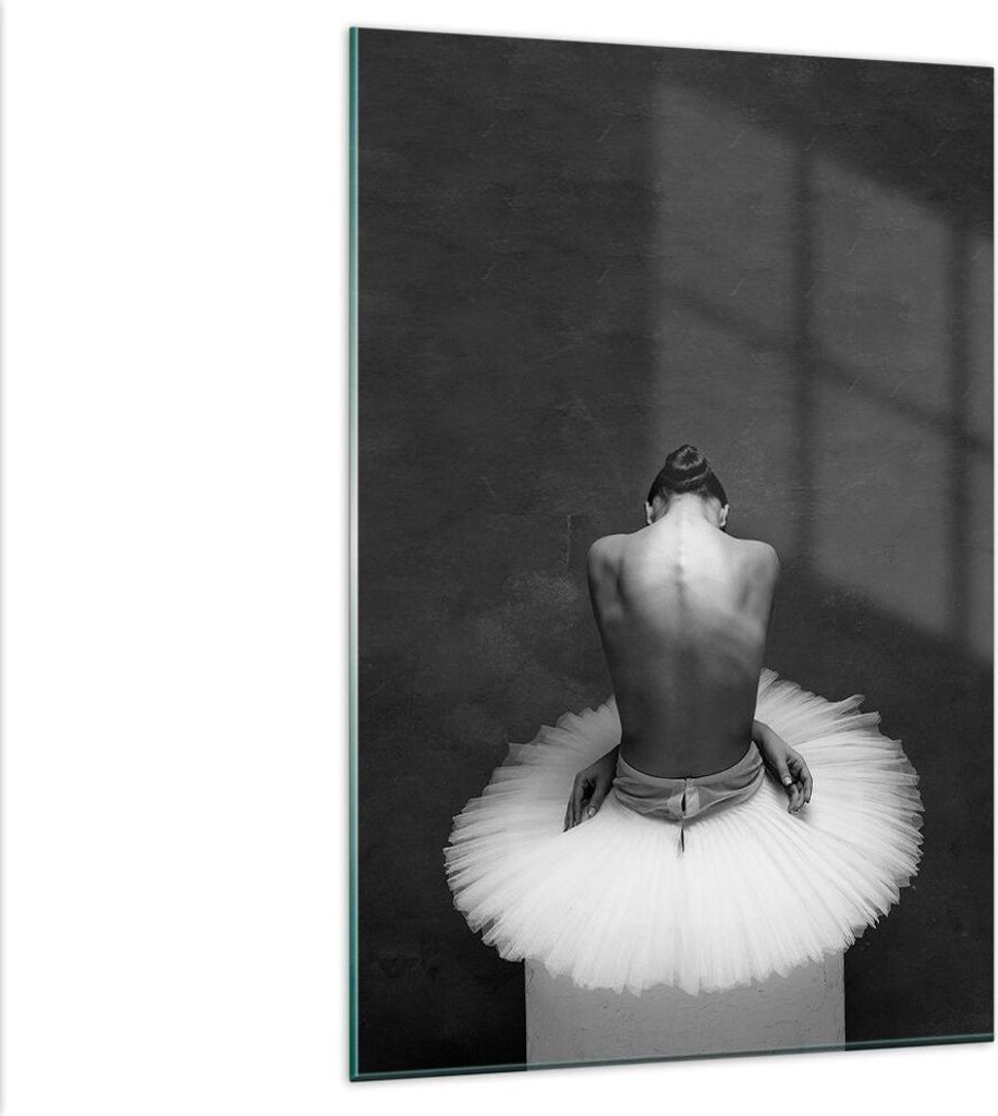 Bilder auf glas - Einteilig - Ballerina Rücken Stück - 80x120cm - Glasbilder - Wandbilder - Bilder - zum Aufhängen bereit - Wanddekoration aus G...