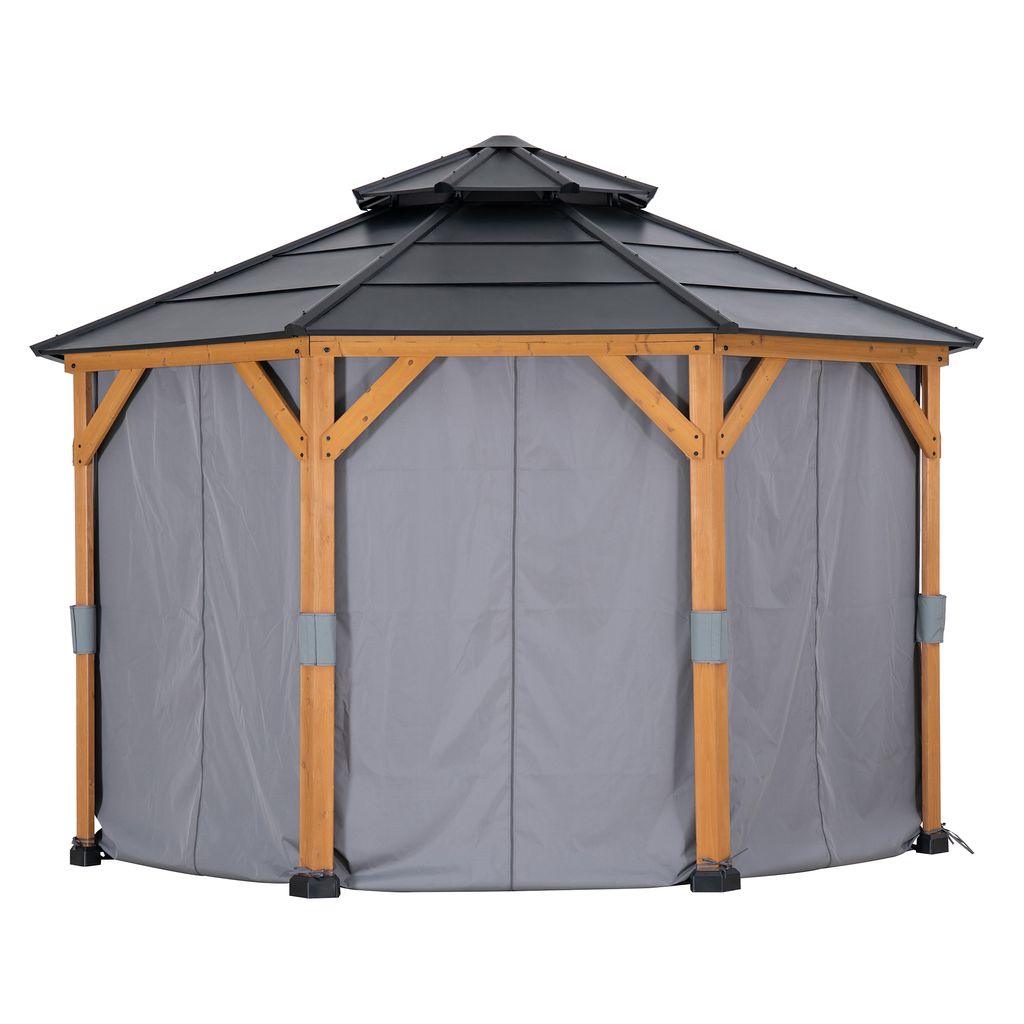Vorhang für Sunjoy Zedernholz Gazebo 395cm x 395cm Produktbild 
