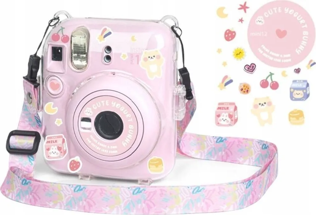 Case Instax Mini 12 Yogurt Rabbit - Kit Accessori e Adesivi