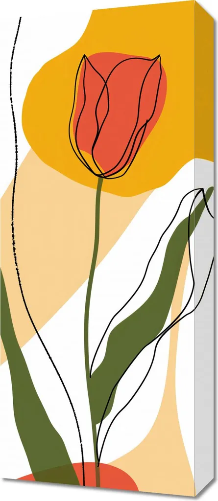 Quadro Su Tela 30x70 Tulipano - Decorazione Parete Pronto da Appendere