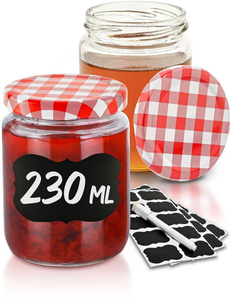 Praknu 25 Marmeladengläser 230 ml mit Deckel - Mit Produktbild 