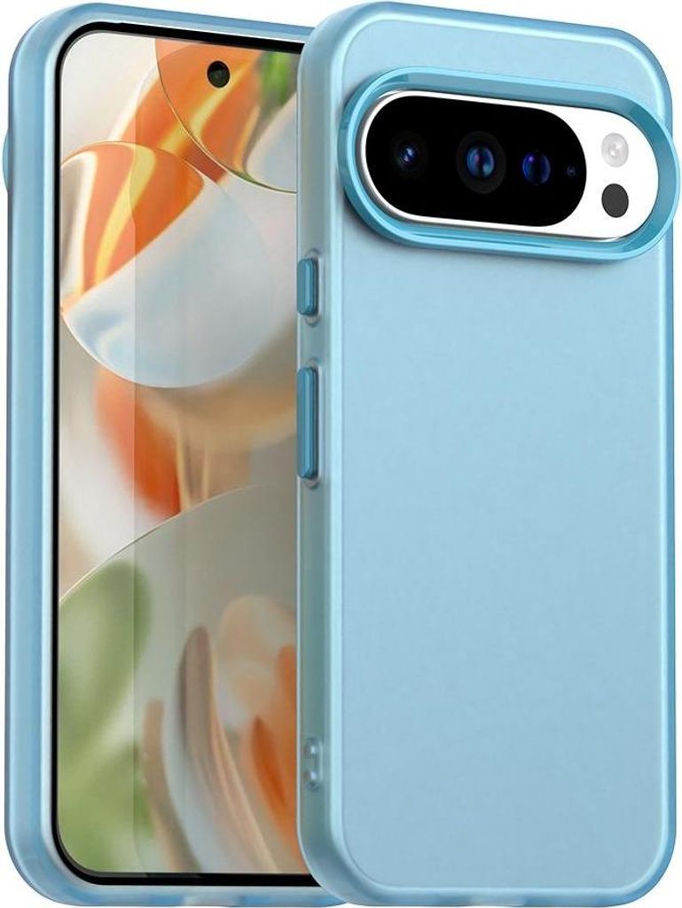 Hülle für Google Pixel 10 Pro XL - Phonesta HardFrost Semi-Transparent Back Cover - Matt Blau